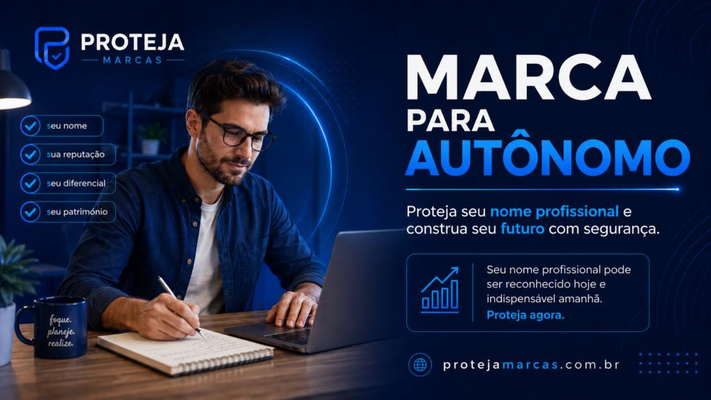 Marca para autônomo com proteção do nome profissional, reputação e patrimônio no mercado.