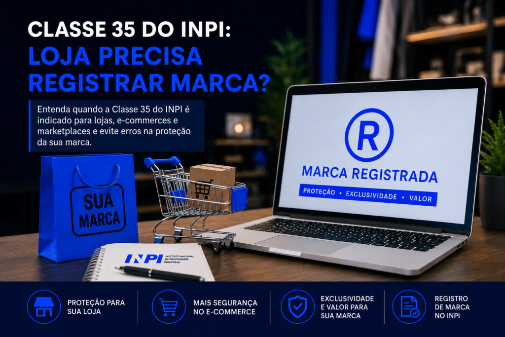 Classe 35 do INPI para registro de marca de loja